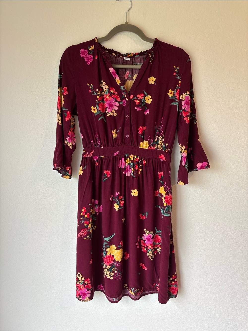 Floral Burgundy Dress
